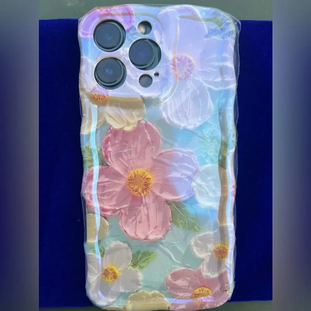 Floral iPhone Case with Raised Flower Design - Picture 3 of 4